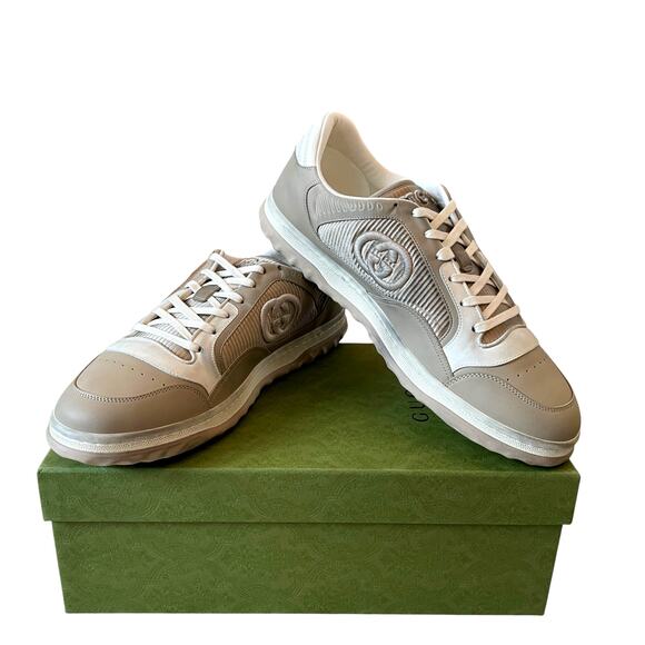Gucci Other - Gucci Men's Mac80 GG Low Top Sneaker Taupe & Off White 778301 Size 11.5 US 12